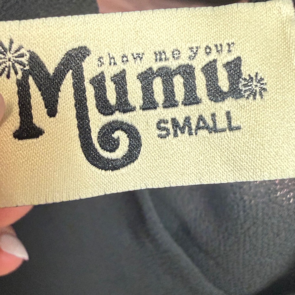 Show Me Your Mumu Tank Top Women Small Black Excellent Choker V-Neck Crepe Sexy - Picture 2 of 6